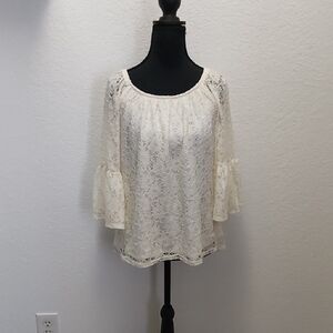 Chic Cream Lace Blouse for Women